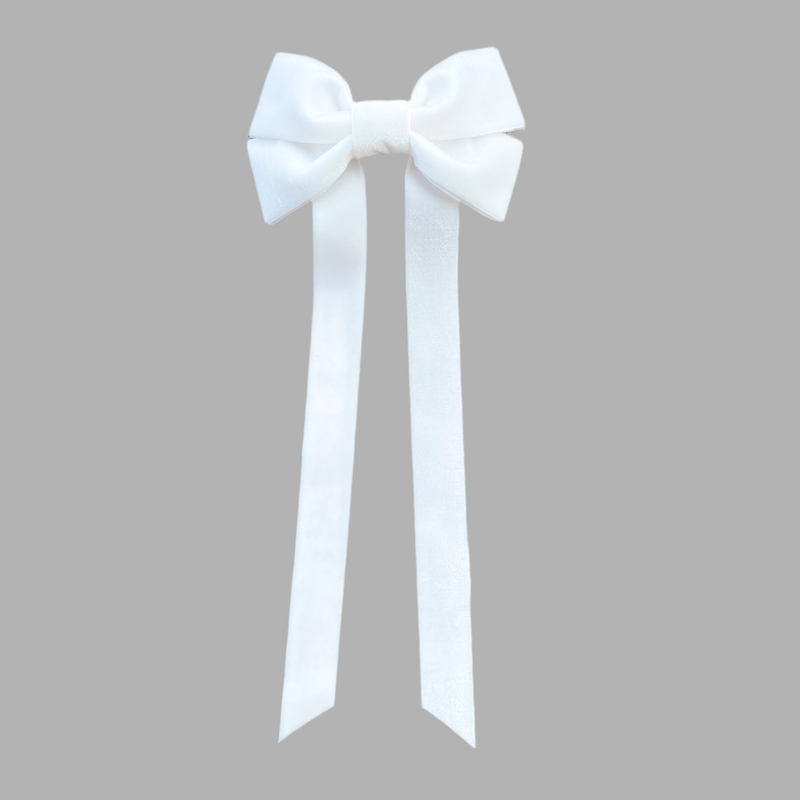 FABLE Velvet Bow Hair Barrette/ IVORY