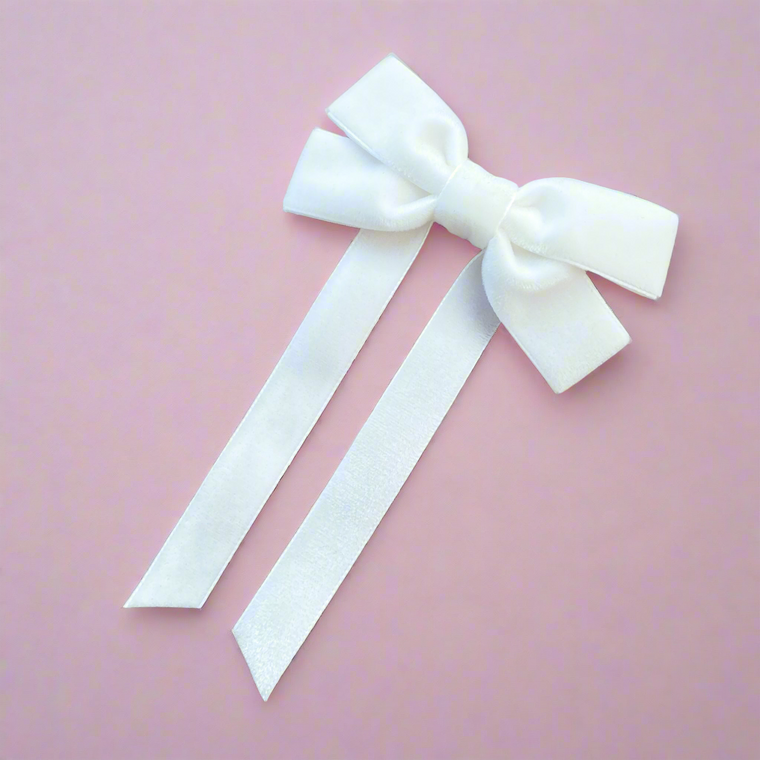 Fable Petite Velvet Bow/ Ivory