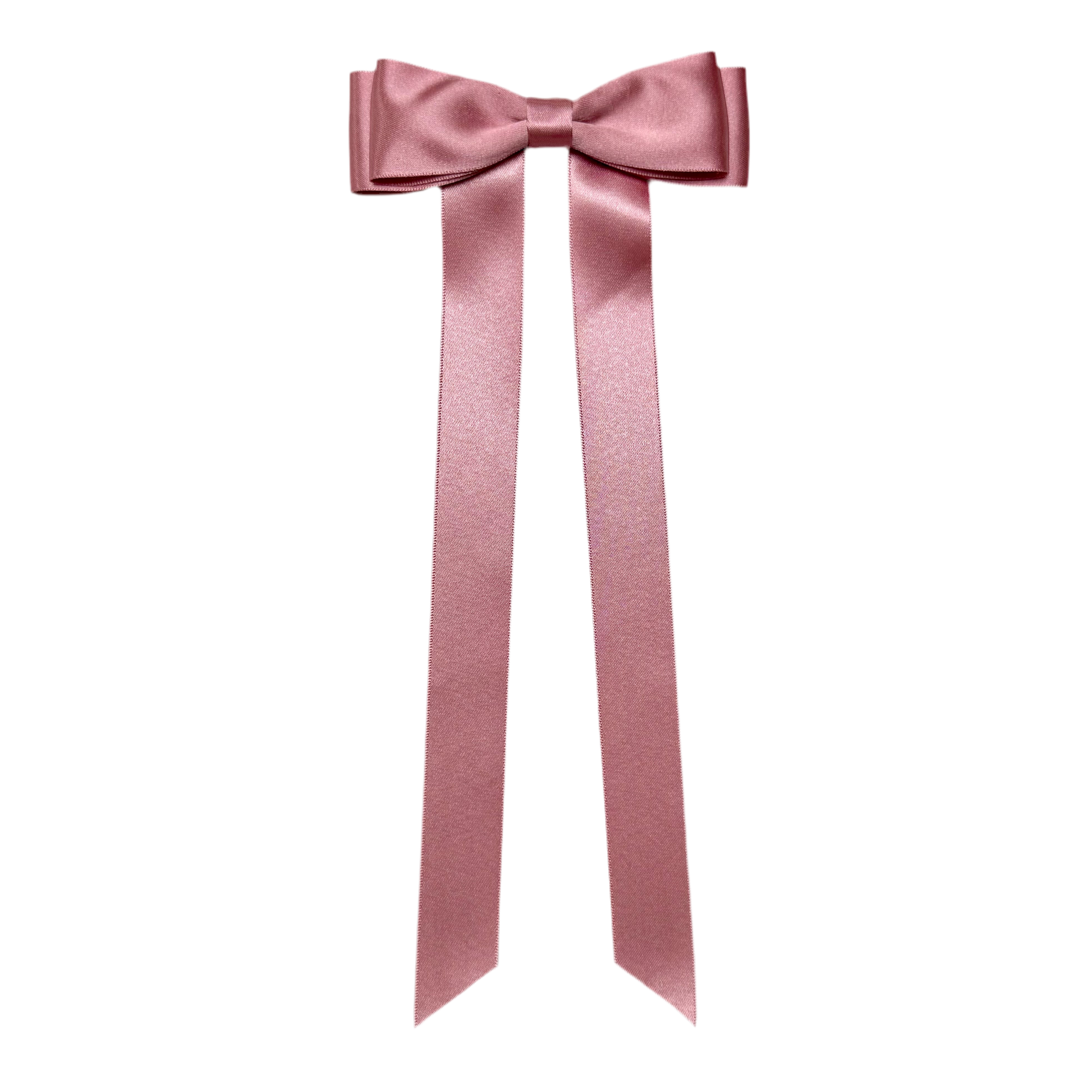 FLEUR Satin Bow Barrette/ ROSE PINK