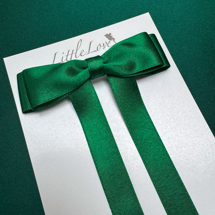 FLEUR Petite Satin Bow / EMERALD GREEN