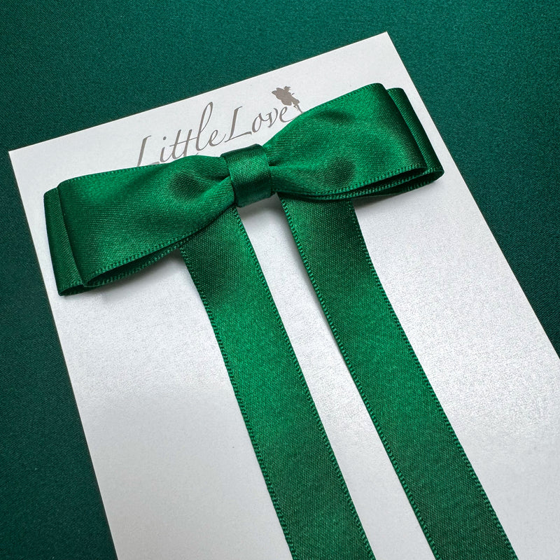FLEUR Petite Satin Bow / EMERALD GREEN