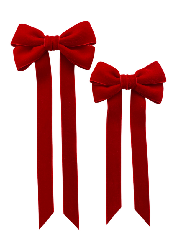 Little Love 'Ever After' velvet bow hair clip in true red, red velvet hairbow for christmas, red velvet hairbow, red velvet bow barrette, bow barrette, Christmas Hair bows, girls hair accessories uk, red Christmas hair bow, red velvet bow hair clip, Large Red Velvet Hair Bow, Girls Red Hair bow in velvet, little girls in red hair bows, vintage hair bows, little girl in green dress for christmas with red bow
