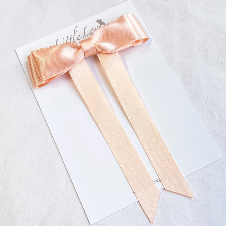 FLEUR Petite Satin Bow / PEACH BLUSH