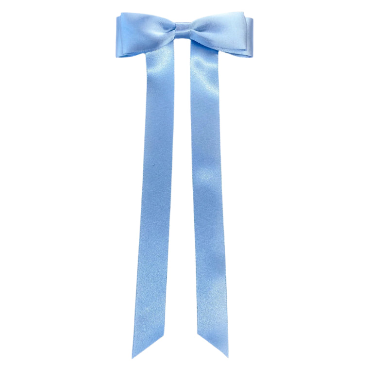 FLEUR Satin Bow Barrette/ CORNFLOWER BLUE