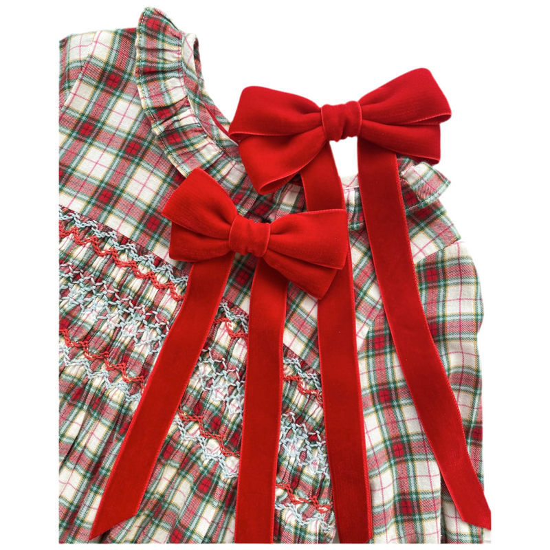 Velvet Bow Barrette/ EVER AFTER / TRUE RED