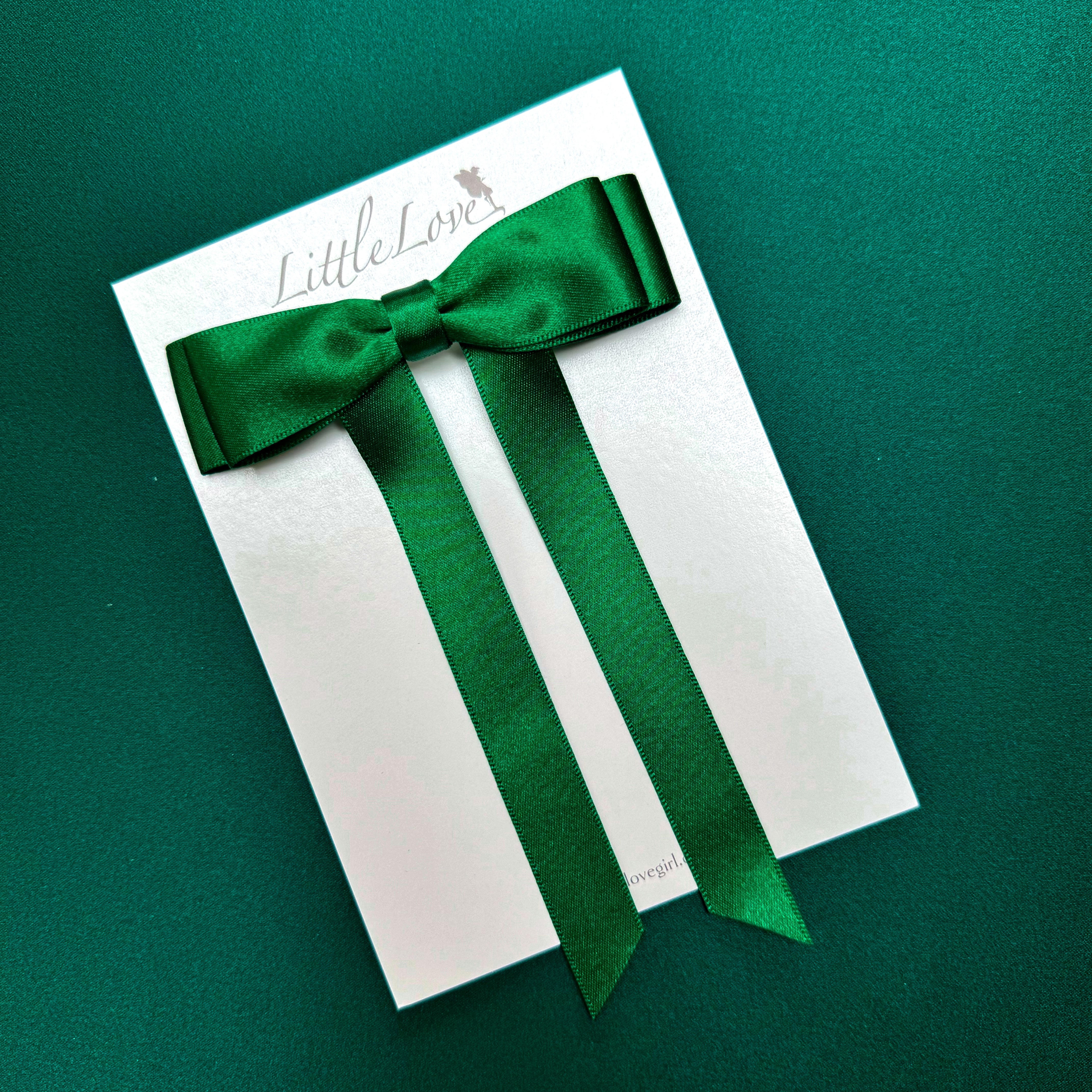 FLEUR Petite Satin Bow / EMERALD GREEN