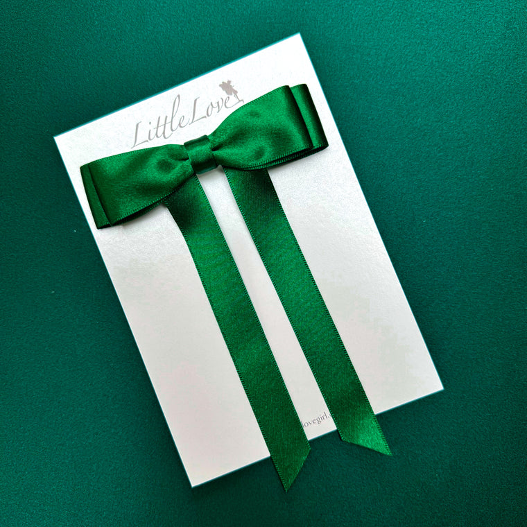 FLEUR Petite Satin Bow / EMERALD GREEN