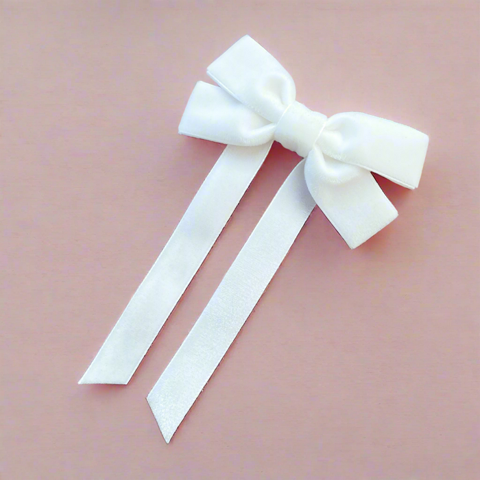 Fable Petite Velvet Bow/ Ivory