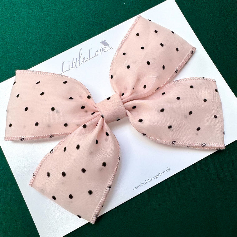 BEWITCHED Spot Organza Bow/ BLUSH PINK