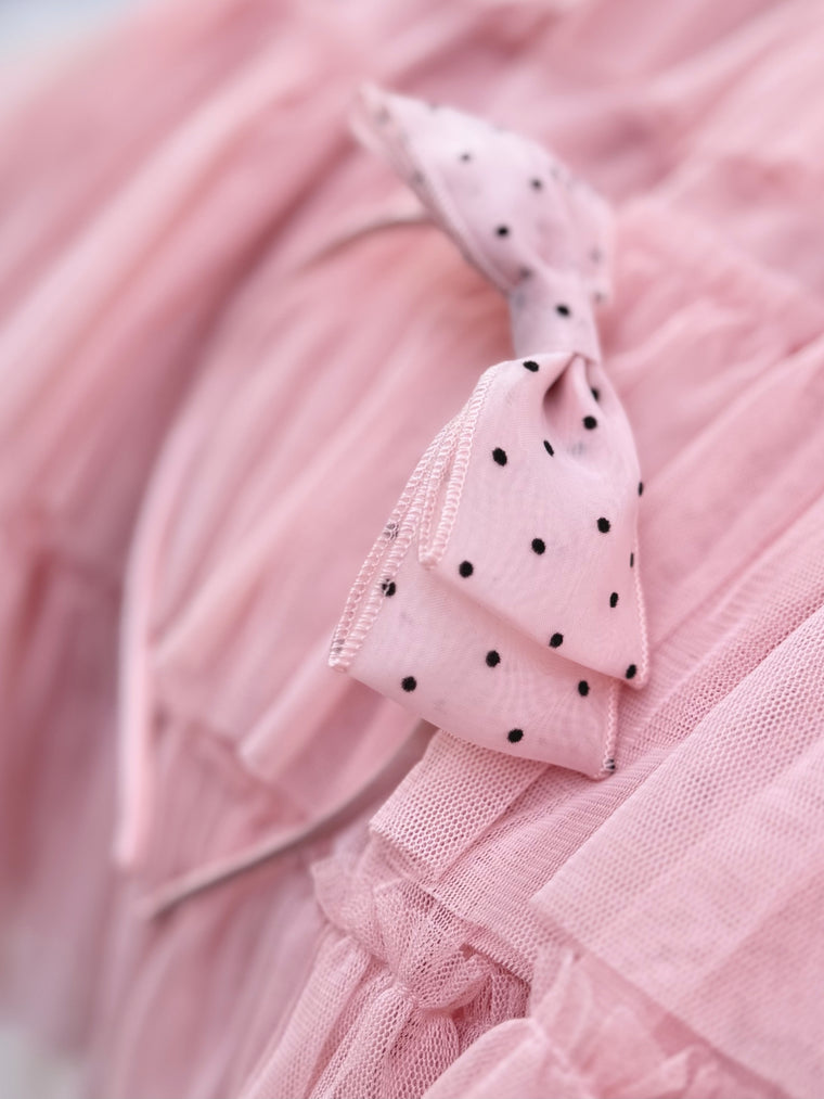 Polka Dot Pink Bow Alice Band