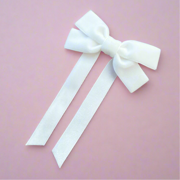 Fable Petite Velvet Bow/ Ivory