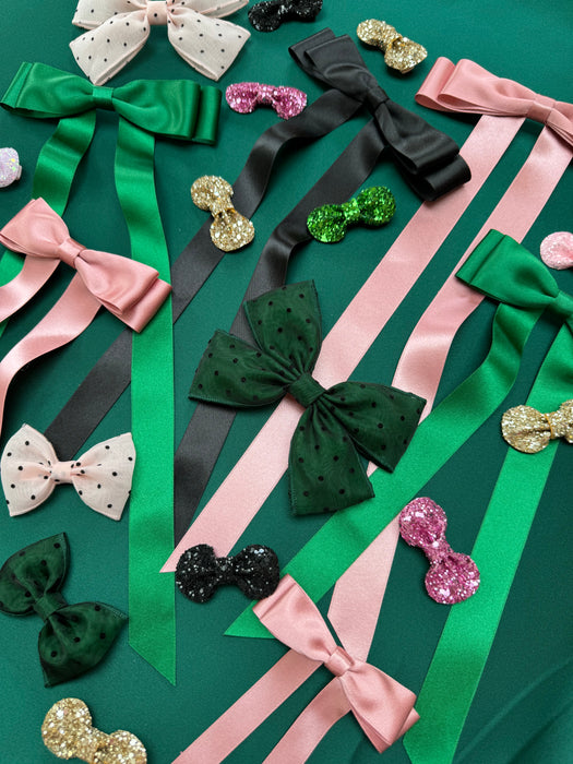 BEWITCHED Spot Organza Bow/ EMERALD