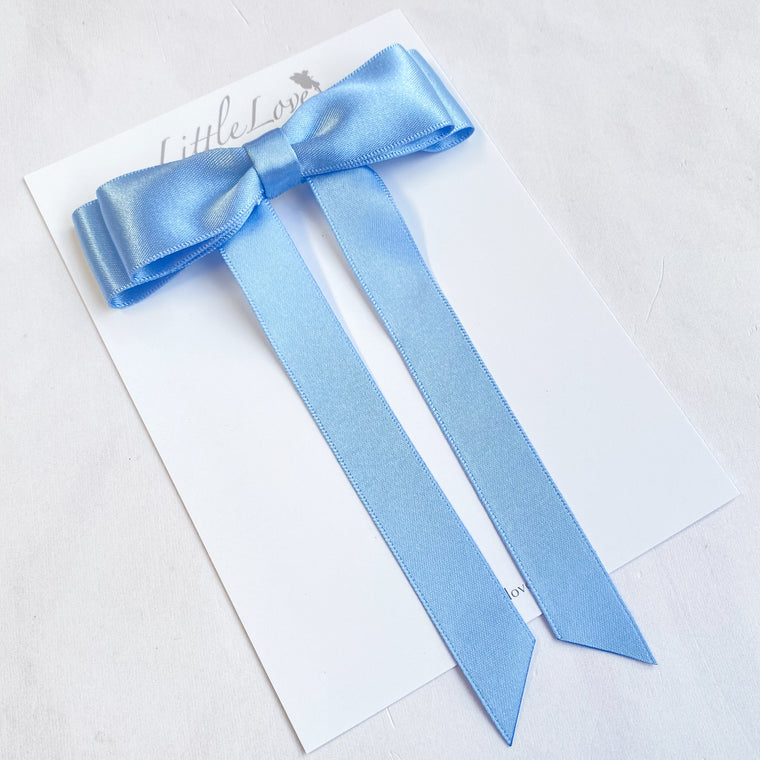 FLEUR Petite Satin Bow / CORNFLOWER BLUE