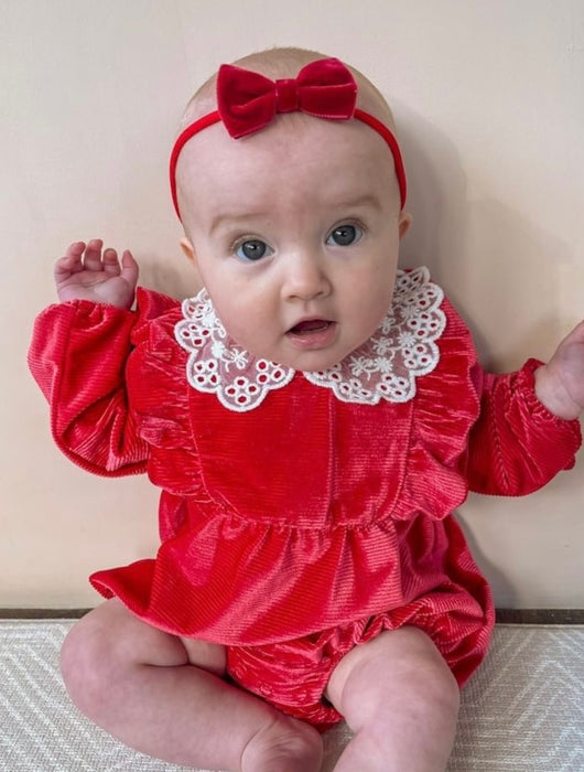 Velvet Baby Bow Headband Set /Christmas