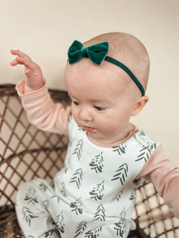 Velvet Bow Baby Headband/ Autumn Winter
