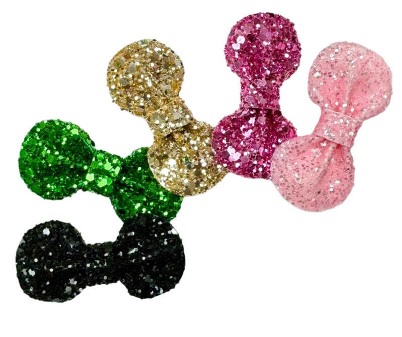 'Wicked' inspired glitter bow hair clip set, Elphaba inspired hair accessory,  wicked witch off the west, wicked movie, wicked merchandise, glitter bows wicked, Elphaba, Cynthia Erivo, wicked musical, wicked the movie, wicked bows, glitter bow, mini glitter bow, Wizard of oz, Wicked inspired, wicked costumes