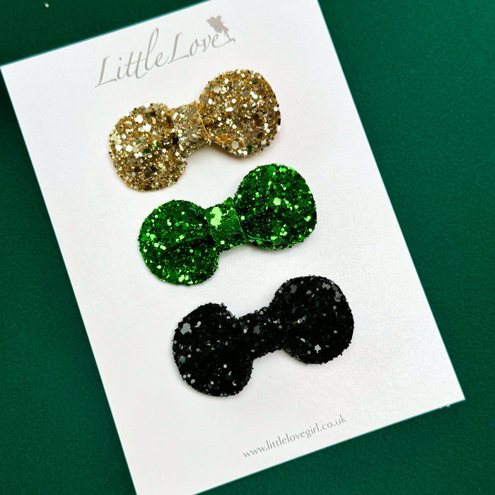 Mini Glitter Bow Clips / WICKED ELPHABA