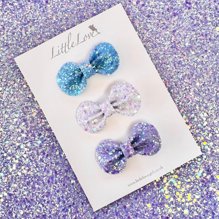 Mini Glitter Bow Clips / GLINDA THE GOOD