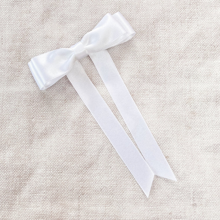 FLEUR Petite Satin Bow / LILY WHITE