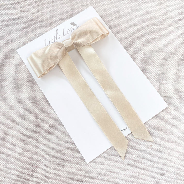 FLEUR Petite Satin Bow / OYSTER
