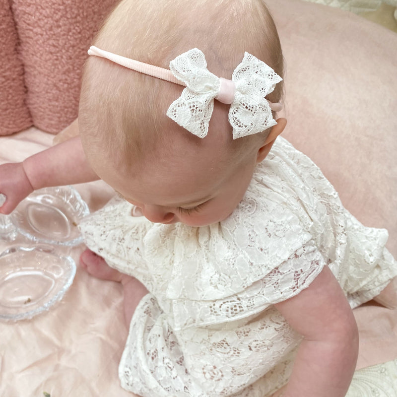 Baby Lace Bow Headband / Grace