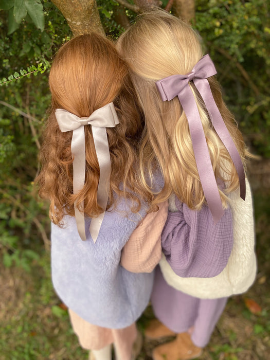FLEUR Satin Bow Barrette/ LAVENDER