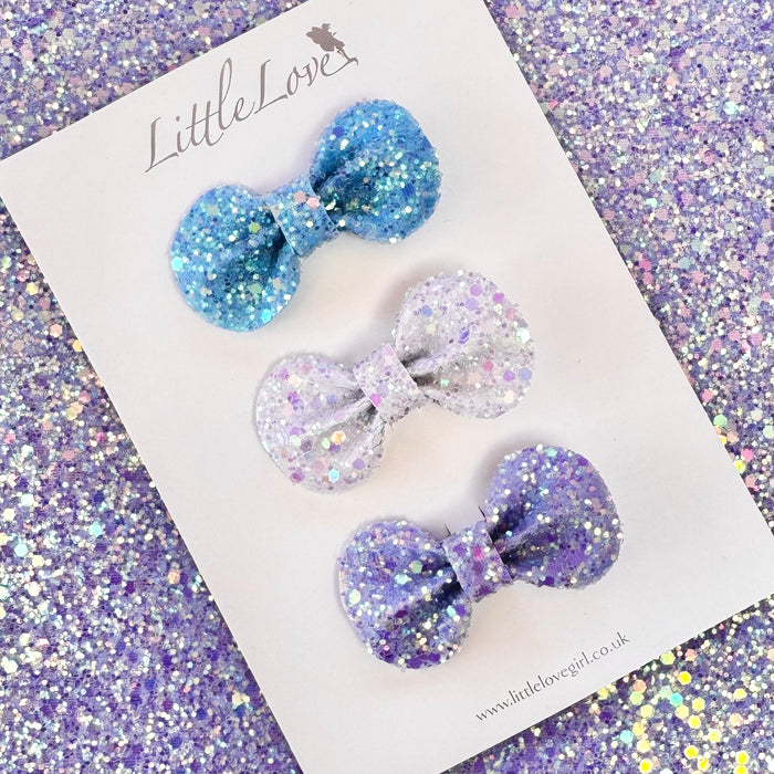 Mini Glitter Bow Clips / GLINDA THE GOOD