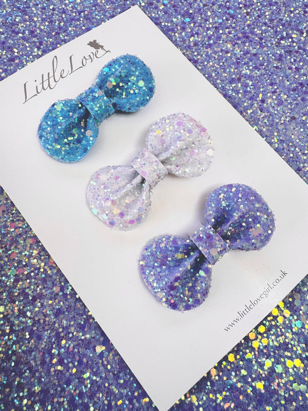 Mini Glitter Bow Clips / GLINDA THE GOOD