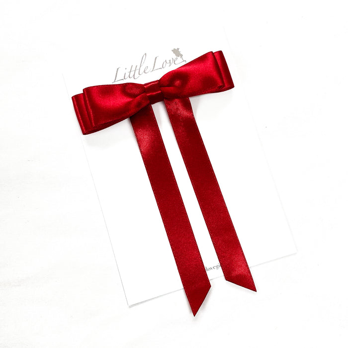 FLEUR Petite Satin Bow / SCARLET RED