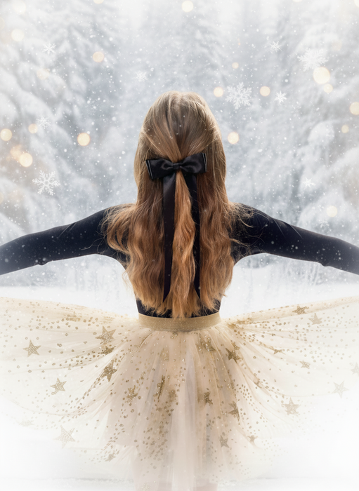 FLEUR Satin Bow Barrette/ JET BLACK