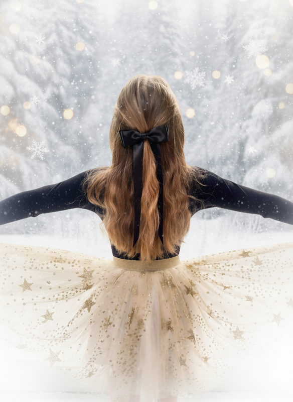 FLEUR Satin Bow Barrette/ JET BLACK