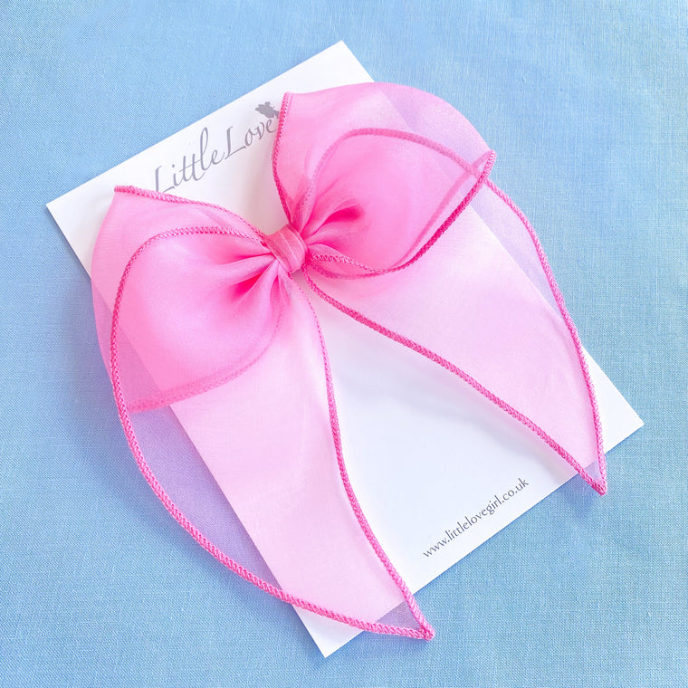 Silk Organza Bow Classic/ MALIBU PINK