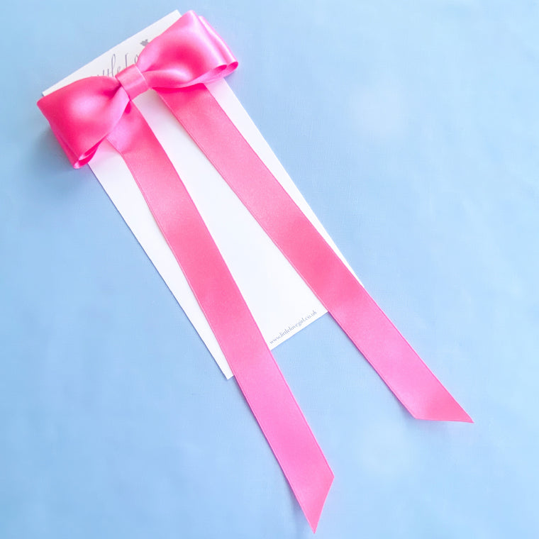Barbie Pink Satin Bow Hair Bow Barrette, oversize pink satin hair bow, Pink satin hair bow, pink satin hair bow uk, barbie bow for hair, bright pink hair bow, barbie hair bow for little girls, barbie bow, candy pink hair bow, organza hair bow for little girls, bright pink hair bow, barbiemovie, barbiecore