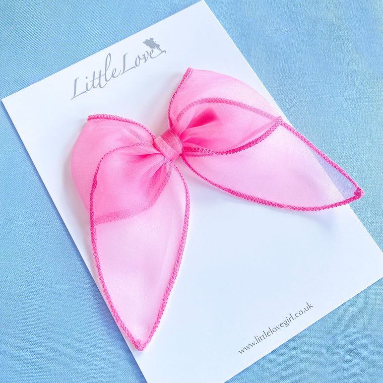 Silk Organza Bow Petite/ MALIBU PINK