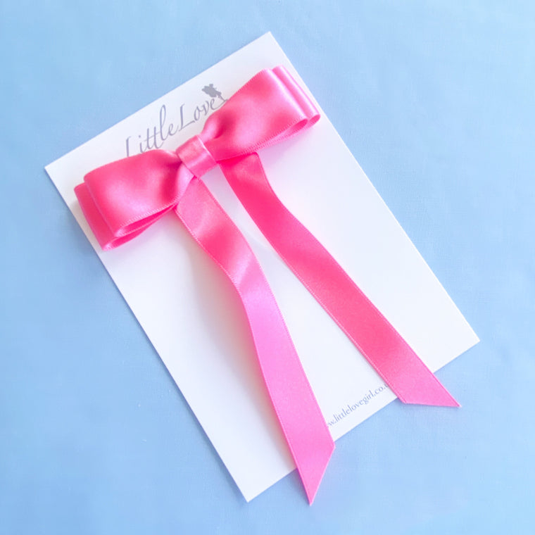Petite Satin Bow / BARBIE PINK