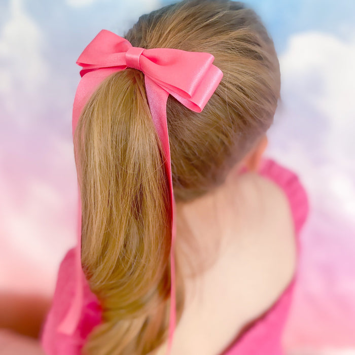 Barbie Pink Satin Bow Hair Bow Barrette, oversize pink satin hair bow, Pink satin hair bow, pink satin hair bow uk, barbie bow for hair, bright pink hair bow, barbie hair bow for little girls, barbie bow, candy pink hair bow, organza hair bow for little girls, bright pink hair bow, barbiemovie, barbiecore