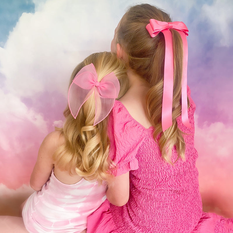 Barbie Pink Satin Bow Hair Bow Barrette, oversize pink satin hair bow, Pink satin hair bow, pink satin hair bow uk, barbie bow for hair, bright pink hair bow, barbie hair bow for little girls, barbie bow, candy pink hair bow, organza hair bow for little girls, bright pink hair bow, barbiemovie, barbiecore