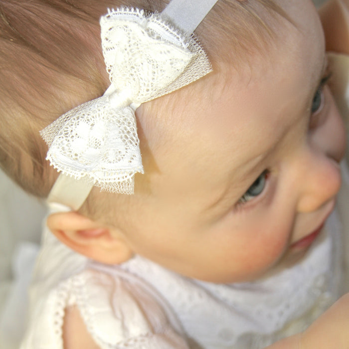 Little Love Christening Headbands for babies and toddlers, lace bow baby headband, Ivory silk baby Headband, Christening headband for baby,  Ivory silk headband beautiful for christening or wedding, Ivory Silk Baby Headband for baptismm, Baptism headband for baby, lace bow baby headband, Silk Babies Hairband, 