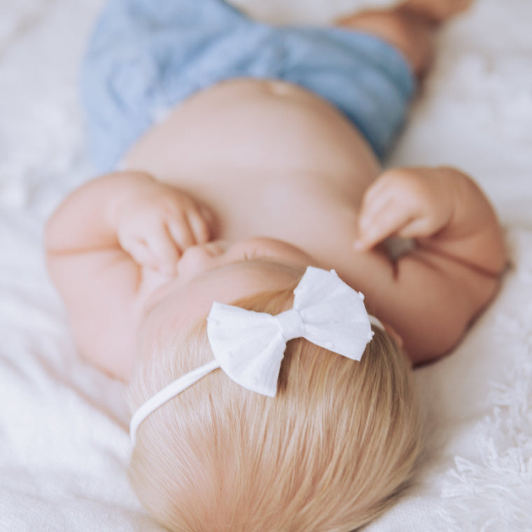 Swiss Dot Cotton Baby Bow