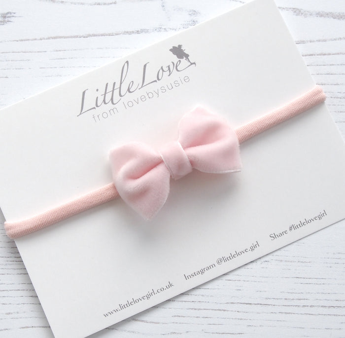 Velvet Bow Baby Headband/ Pastels