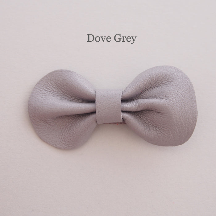 Mini Leather bow hair clip set, grey hair bow clip for toddler, pick your own colour bows, grey bows for babies, bows for toddlers, grey bows for girls, custom bow hair clip colours, baby bow hair clips, Baby hair clips in grey, neutral cloud bows for girls, neutral Toddler hair clips, neutral leather bows, grey baby hair clips, grey hair bows, mini bows in grey for babies and toddlers