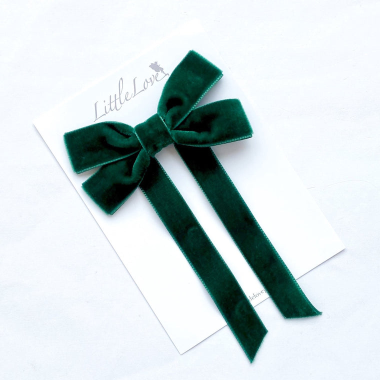 Fable Petite Velvet Bow/ EMERALD