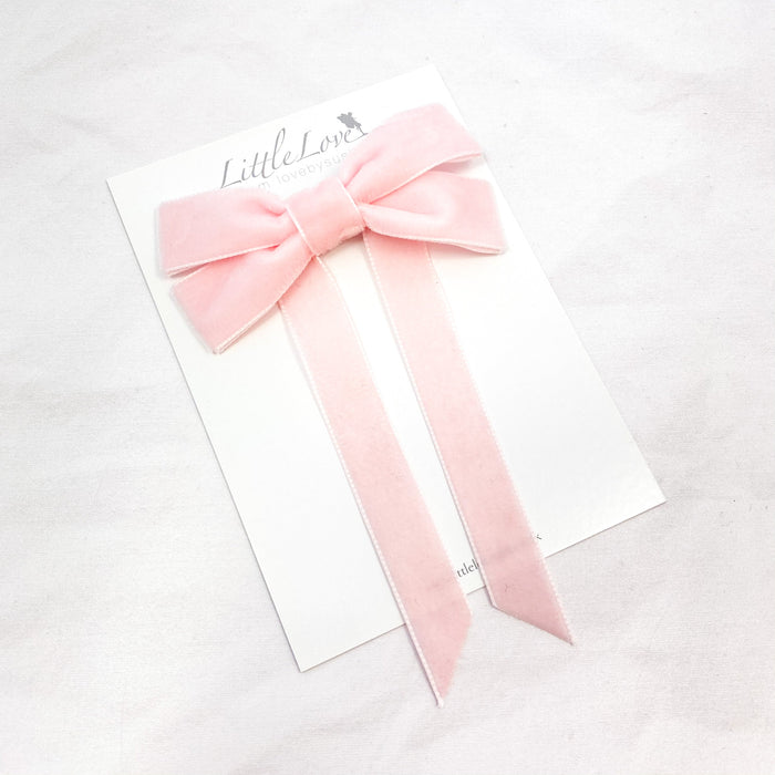 Fable Petite Velvet Bow/ Pale Pink