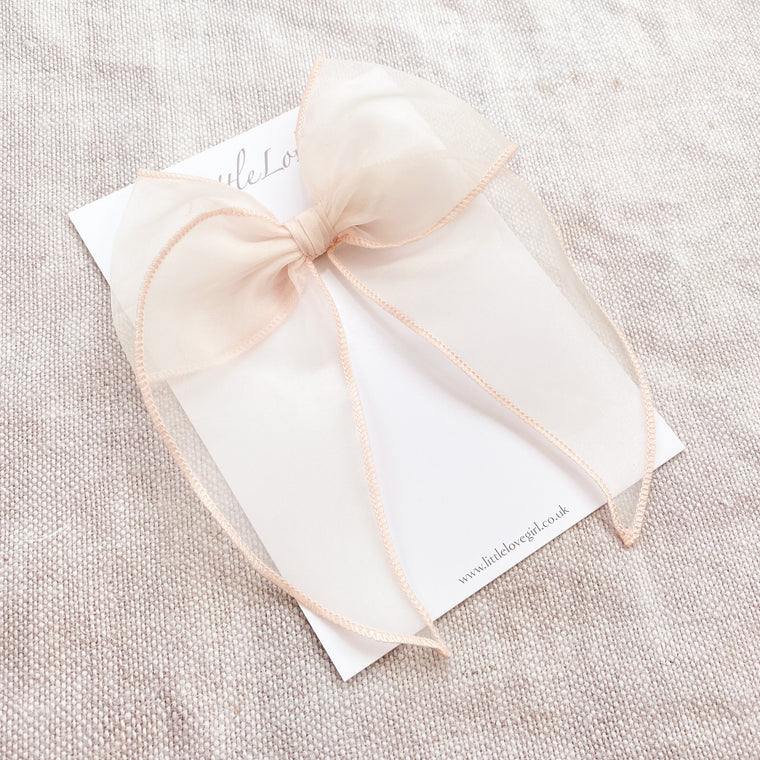 Silk Organza Bow Classic/ Blush