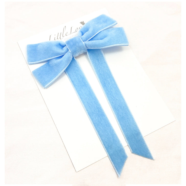 Fable Petite Velvet Bow/ CORNFLOWER