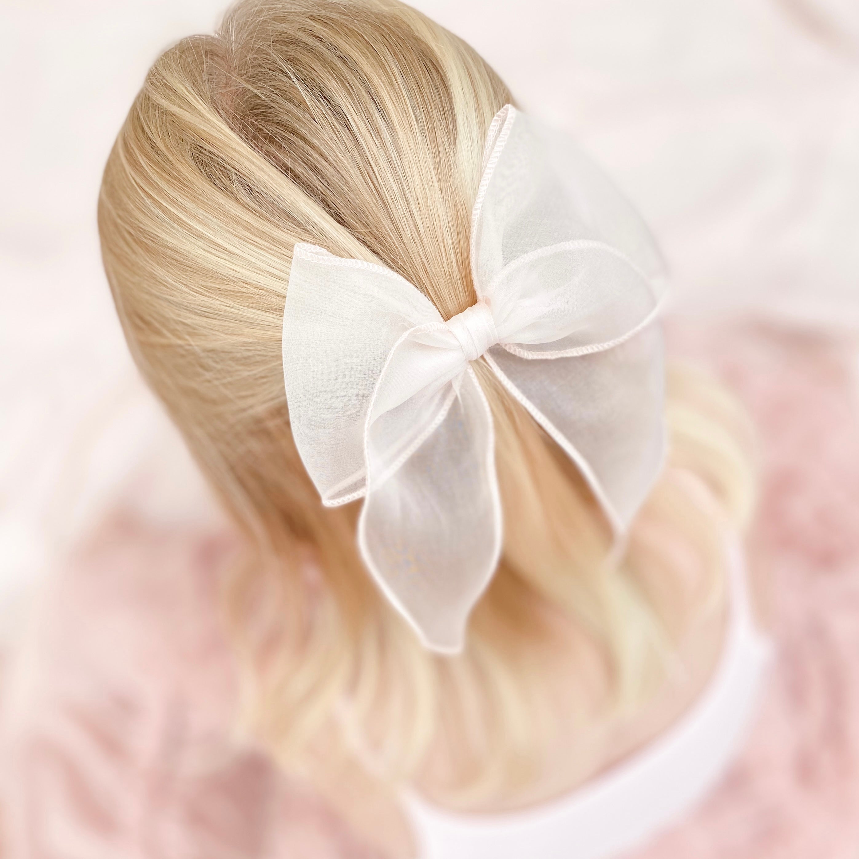 Silk Organza Bow Classic/ Blush