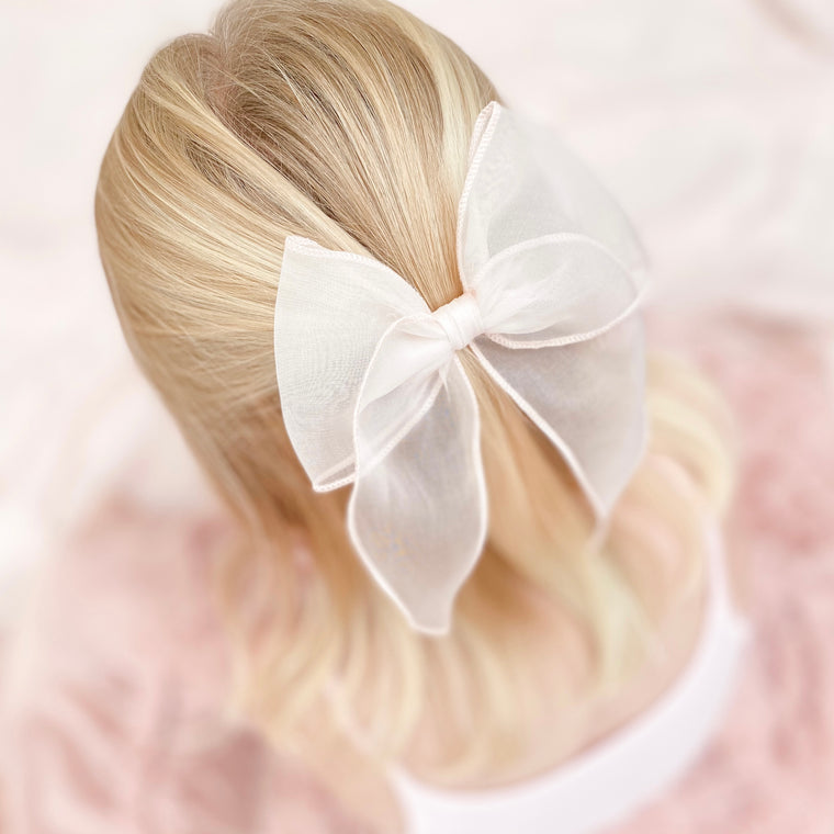 Silk Organza Bow Classic/ Blush