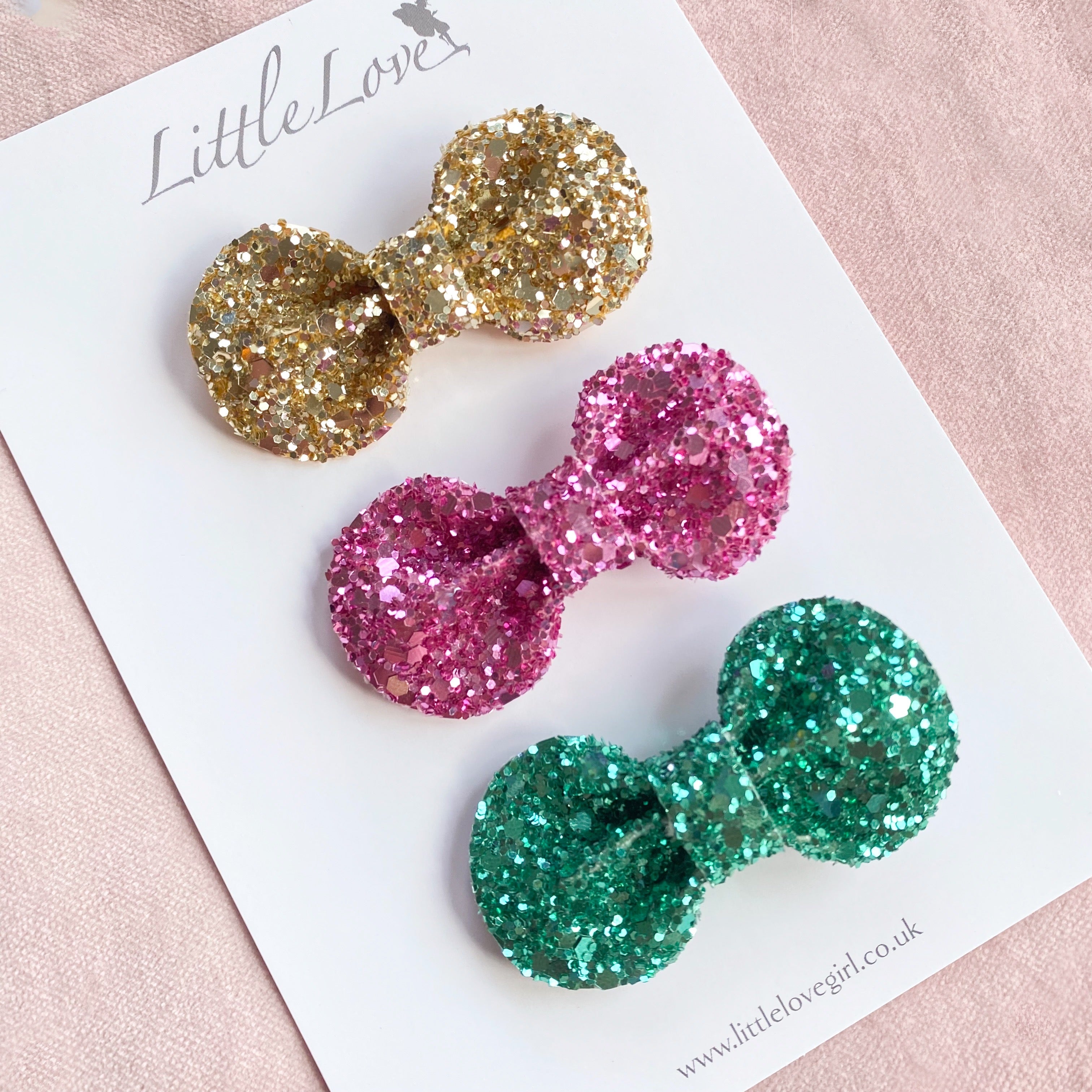 Mini Bow Hair Clip Set / JEWEL