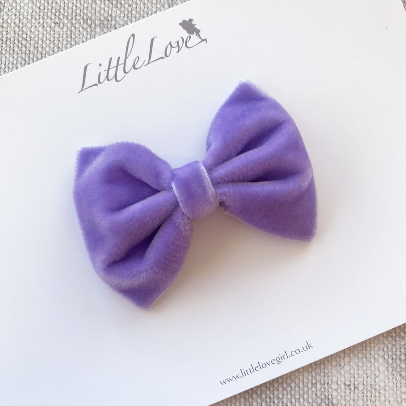 Little Velvet Bow Clips Set / Custom Colours