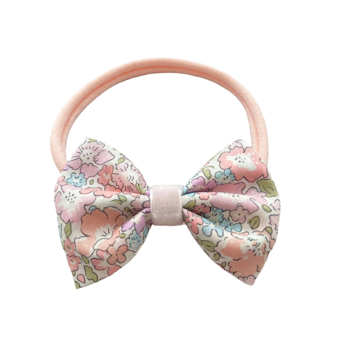 Liberty Baby Bow Headband, Liberty Michelle Bow for baby, Liberty floral baby bow headband, baby headband wirh bow in Liberty Michelle 